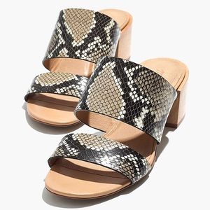 NEVER WORN (w/o tags) Madewell Kiera Mule Snake Skin Sandal